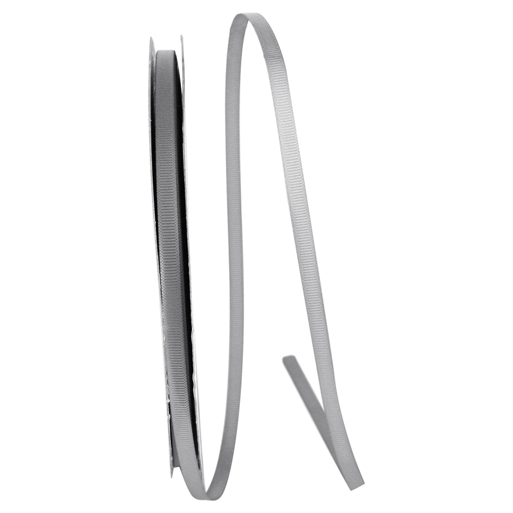 Silver 1 4 Inch Grosgrain Style Ribbon for Wreaths & Bows