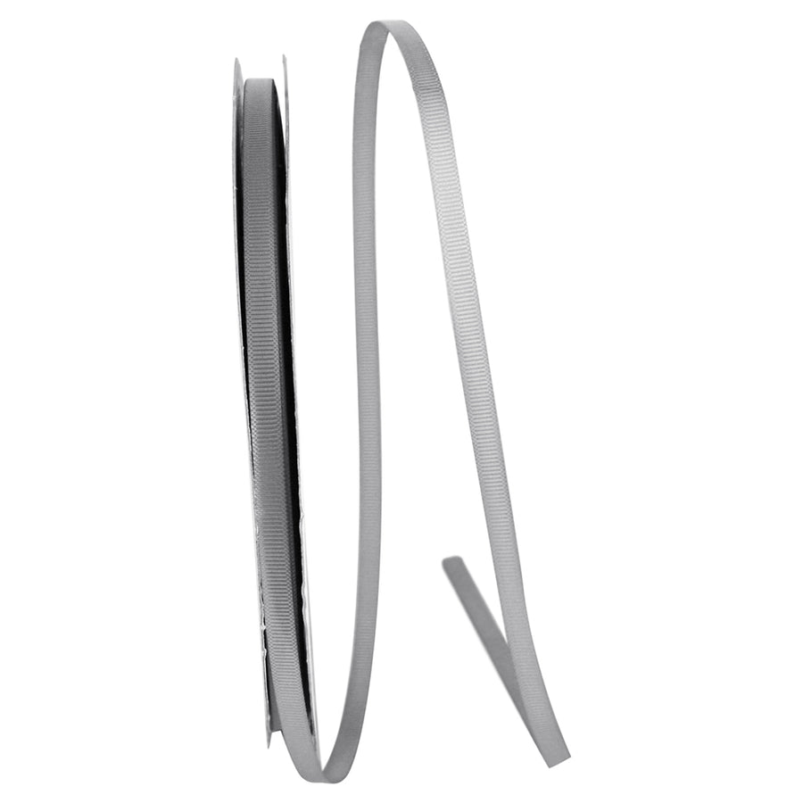 Silver 1 4 Inch Grosgrain Style Ribbon for Wreaths & Bows