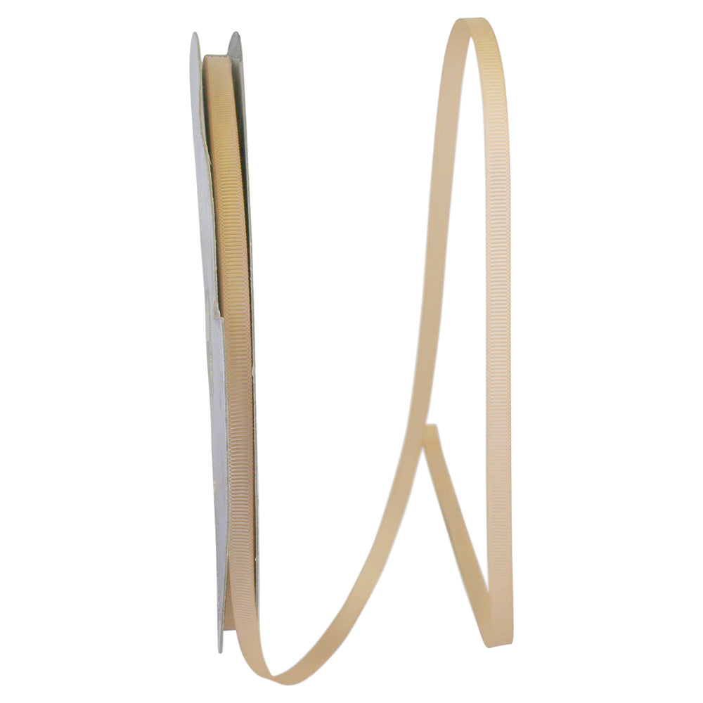 Tan 1 4 Inch Grosgrain Style Ribbon for Wreaths & Bows