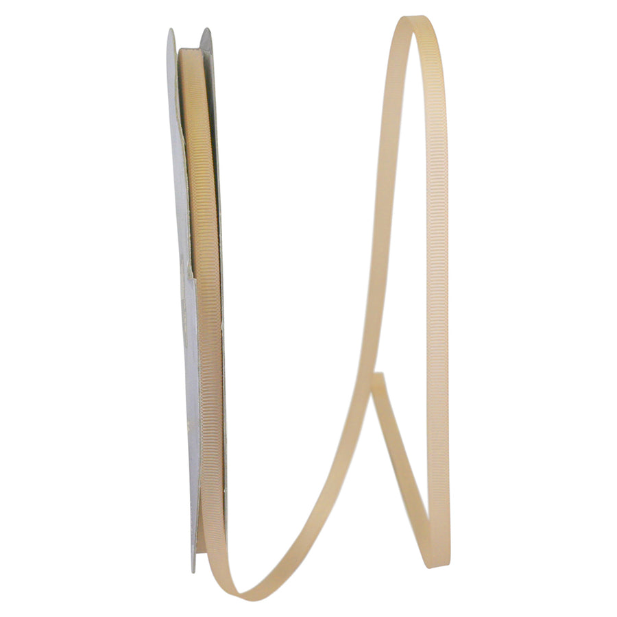Tan 1 4 Inch Grosgrain Style Ribbon for Wreaths & Bows