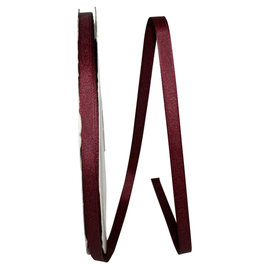 Burgundy Grosgrain Ribbon 3/8 Inch for Wreaths and Bows