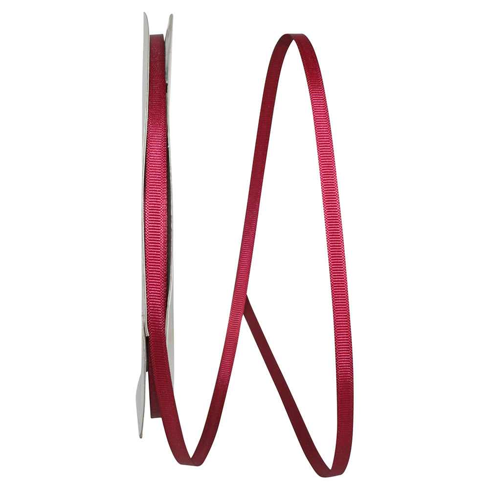 Grosgrain Style Ribbon Wine 1/4 Inch for Wreaths and Bows