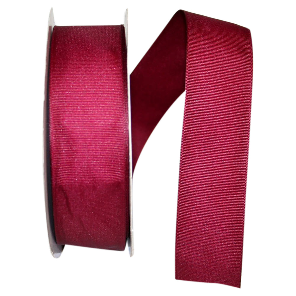 Wine Grosgrain Ribbon 1-1/2 Inch for Wreaths and Bows