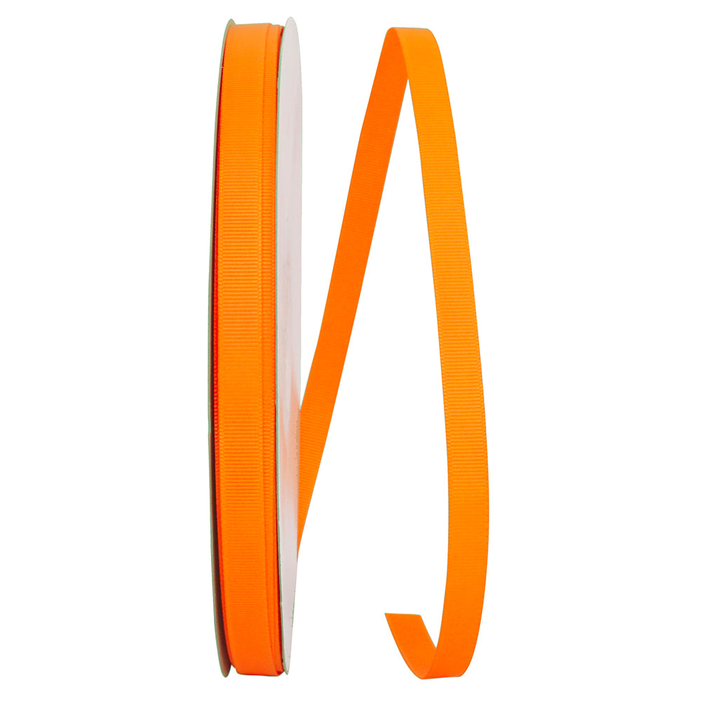 Tangerine 3 8 Inch Grosgrain Style Ribbon for Wreaths & Bows