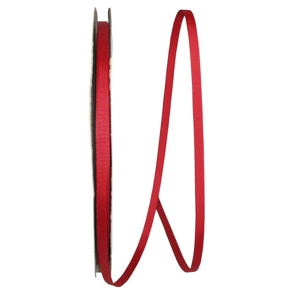Scarlet Grosgrain Ribbon 1/4 Inch for Wreaths and Bows