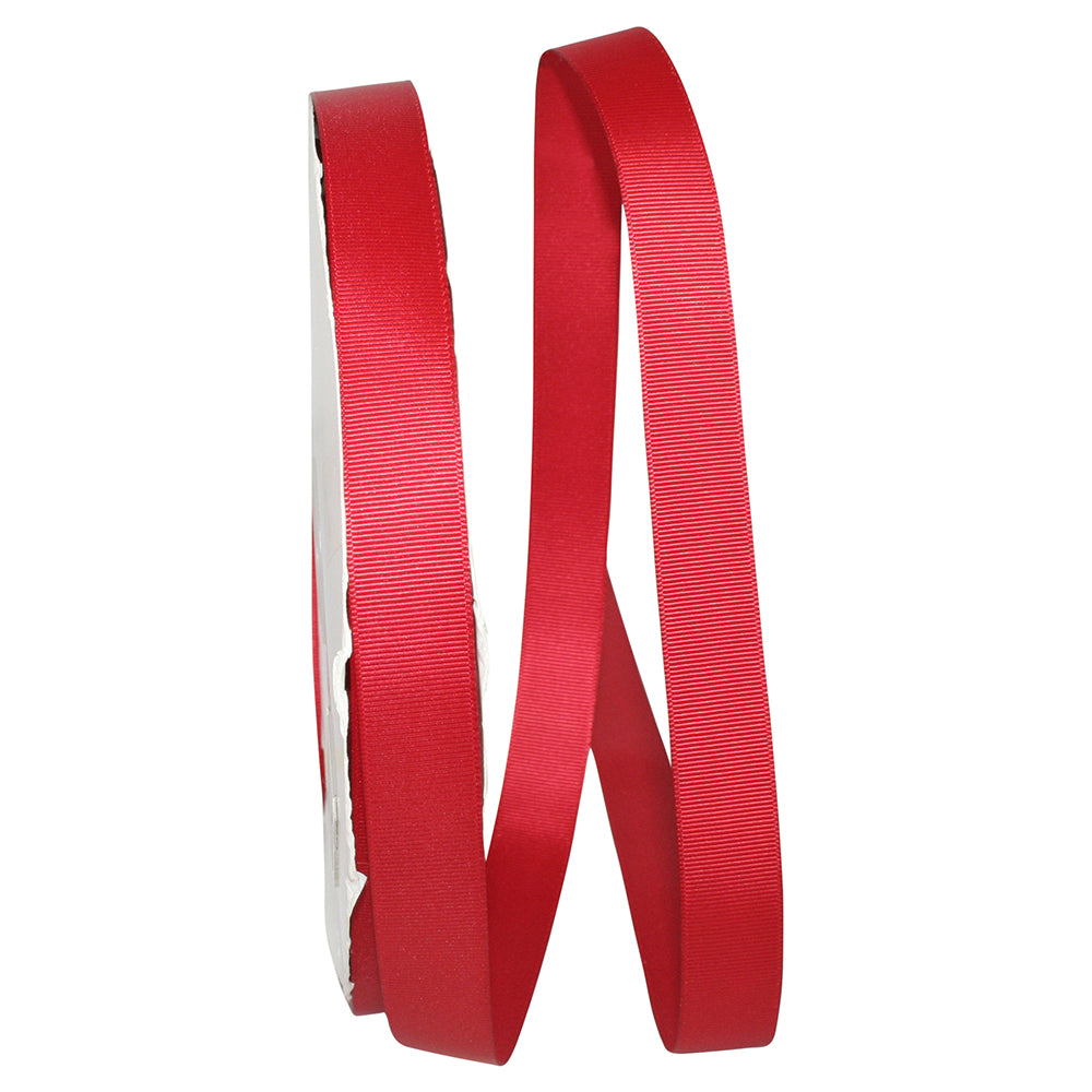 Scarlet Grosgrain Ribbon 7/8 Inch for Wreaths and Bows