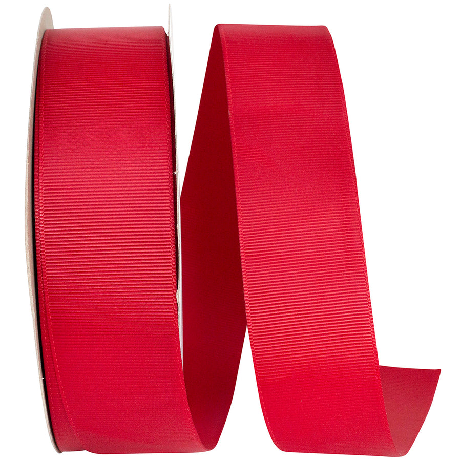 Scarlet Grosgrain Ribbon 1-1/2 Inch for Wreaths and Bows