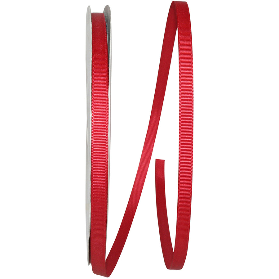 Scarlet Grosgrain Ribbon 3/8 Inch for Wreaths and Bows