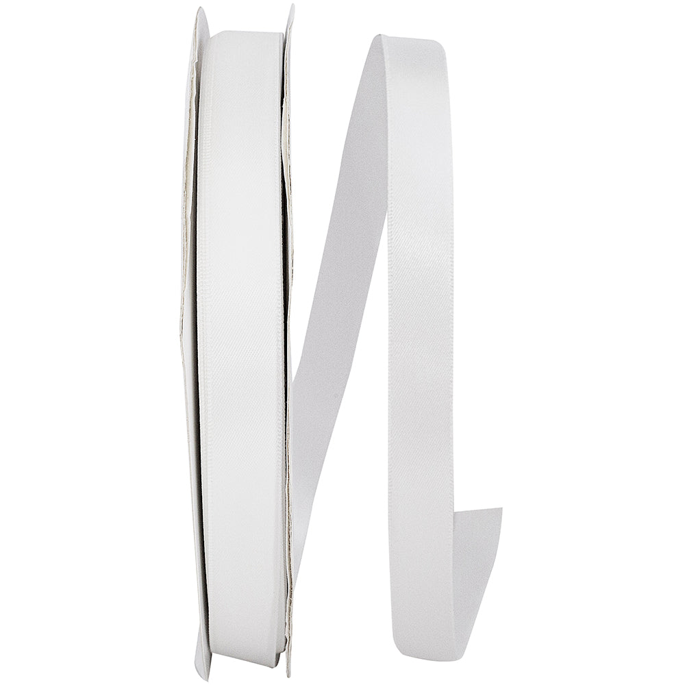 White 5 8 Inch Double Face Satin Ribbon - Dfs for Wreaths & Bows
