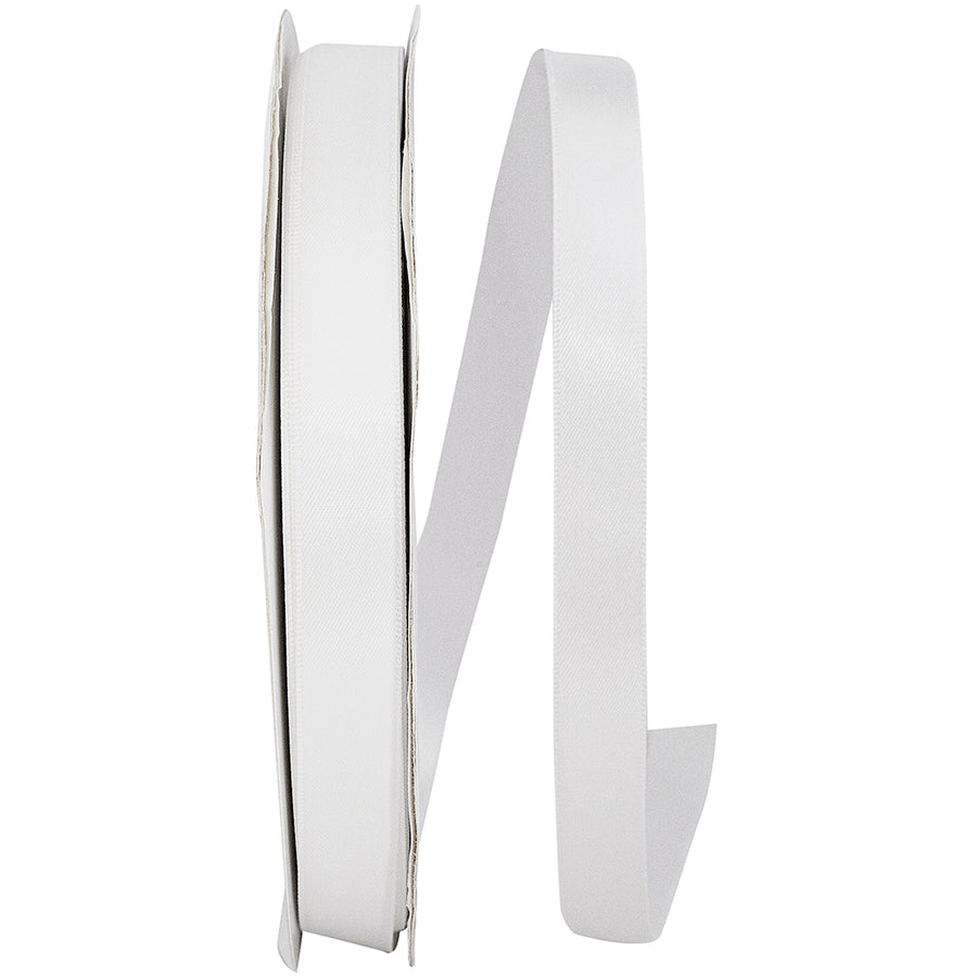 White 5 8 Inch Double Face Satin Ribbon - Dfs for Wreaths & Bows