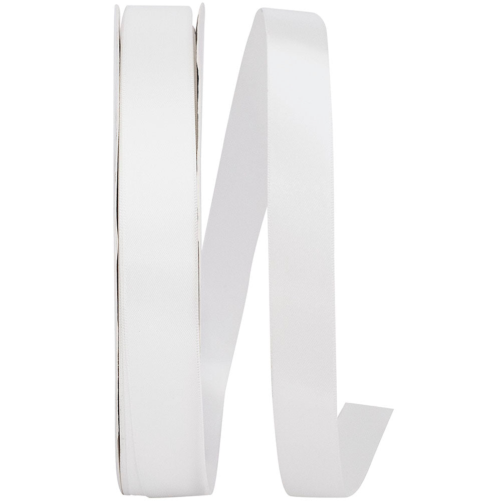 White 7 8 Inch Double Face Satin Ribbon - Dfs for Wreaths & Bows