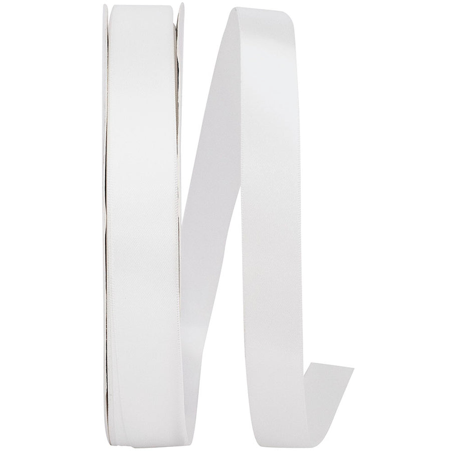 White 7 8 Inch Double Face Satin Ribbon - Dfs for Wreaths & Bows