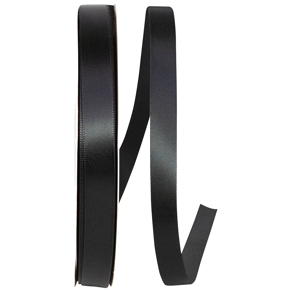 Black 5 8 Inch Double Face Satin Ribbon - Dfs for Wreaths & Bows