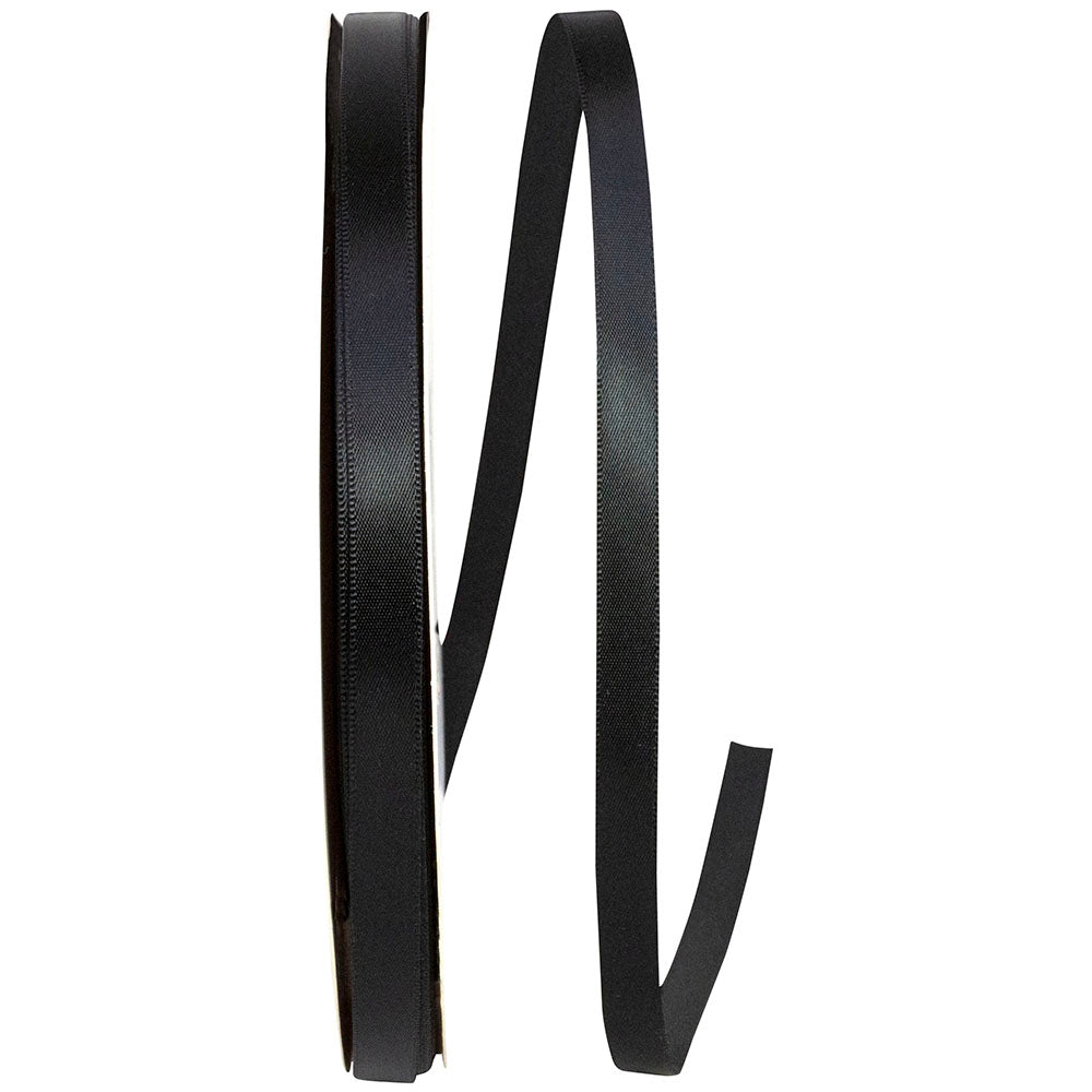 Black 3 8 Inch Double Face Satin Ribbon - Dfs for Wreaths & Bows