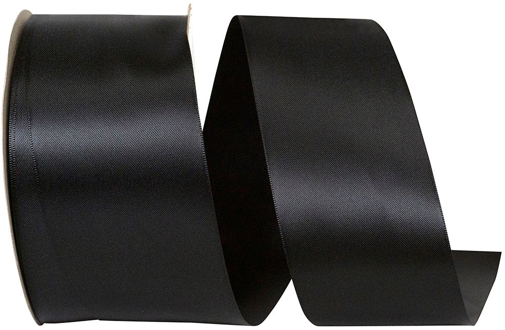 Black 2-1 2 Inch Double Face Satin Ribbon - Dfs for Wreaths & Bows