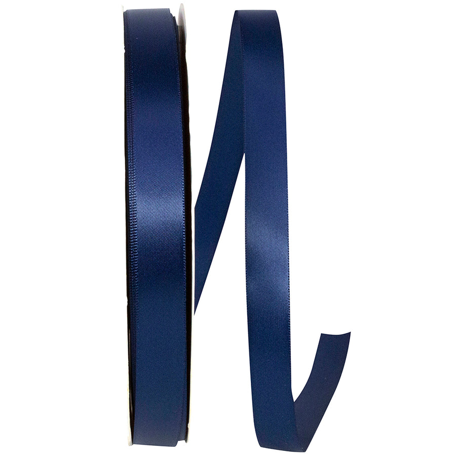 Navy 5 8 Inch Double Face Satin Ribbon - Dfs for Wreaths & Bows