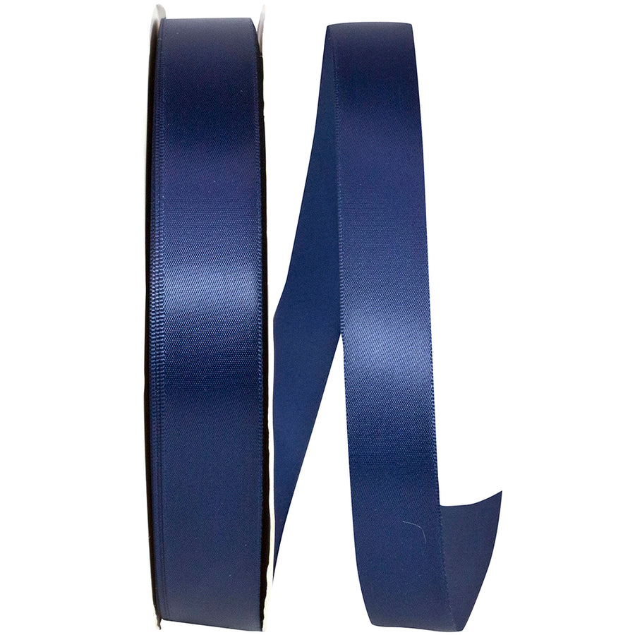 Navy 7 8 Inch Double Face Satin Ribbon - Dfs for Wreaths & Bows