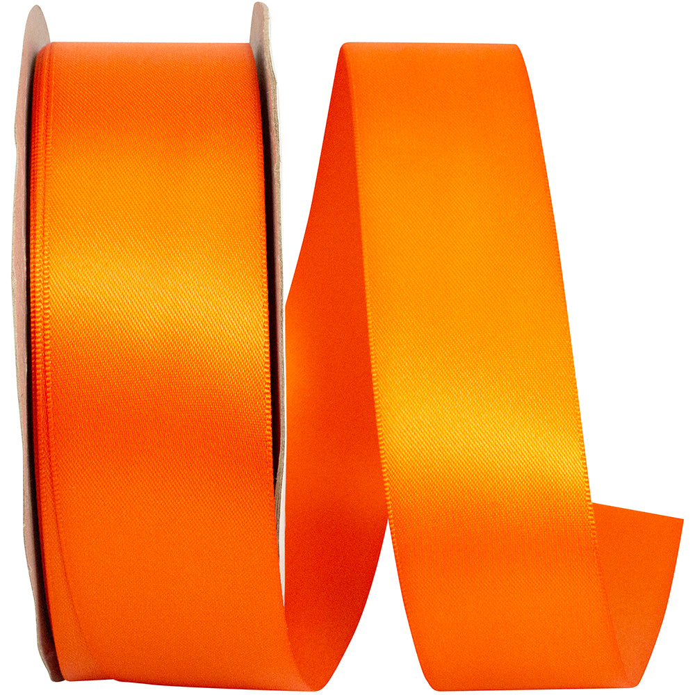 Orange 1-1 2 Inch Double Face Satin Ribbon - Dfs for Wreaths & Bows