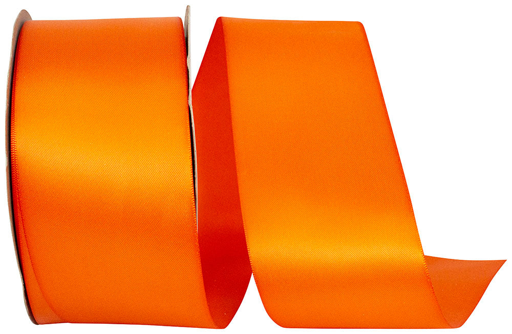Orange 2-1 2 Inch Double Face Satin Ribbon - Dfs for Wreaths & Bows