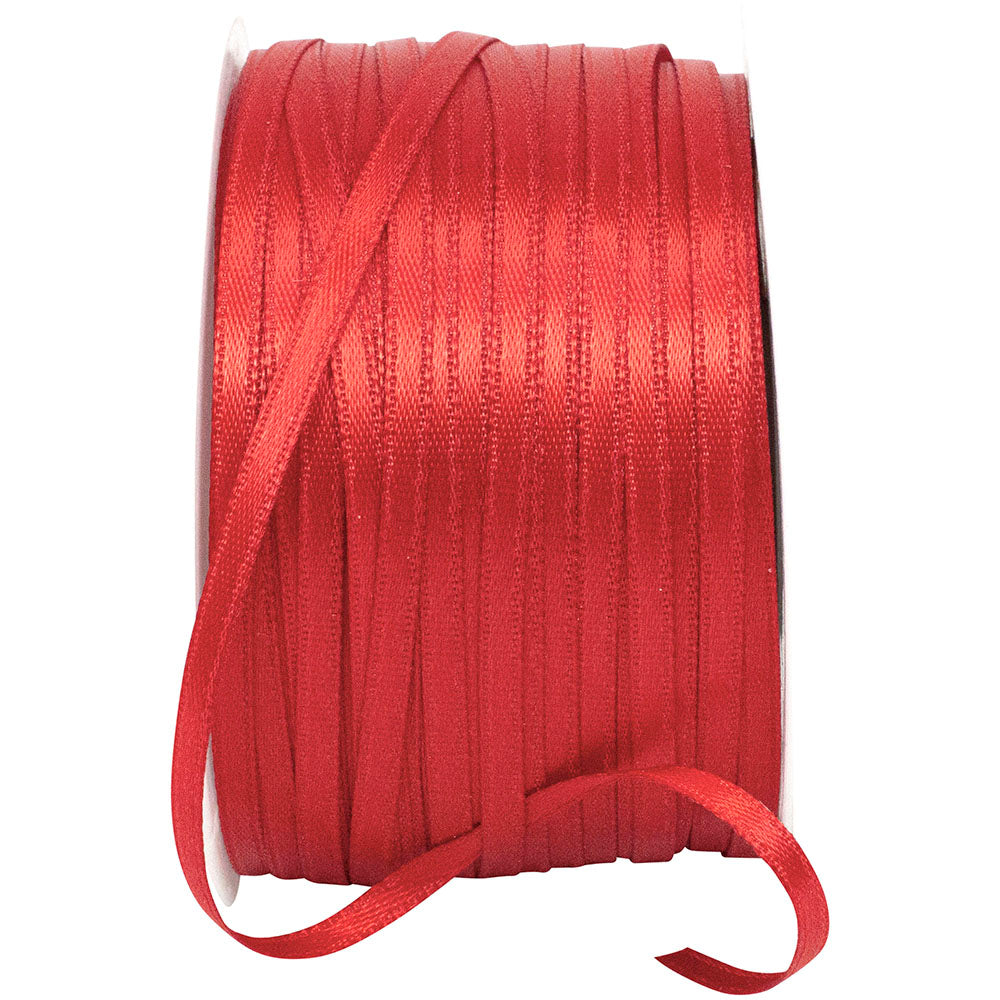 Red 1 8 Inch Double Face Satin Ribbon - Dfs for Wreaths & Bows