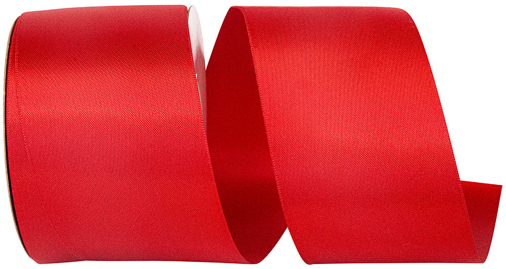 Red 2-1 2 Inch Double Face Satin Ribbon - Dfs for Wreaths & Bows