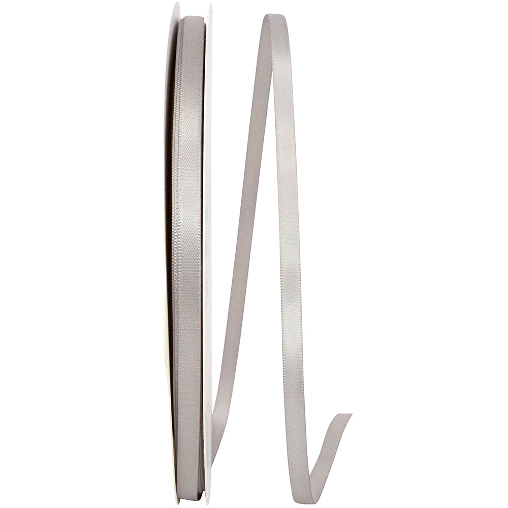 Silver 1 4 Inch Double Face Satin Ribbon - Dfs for Wreaths & Bows