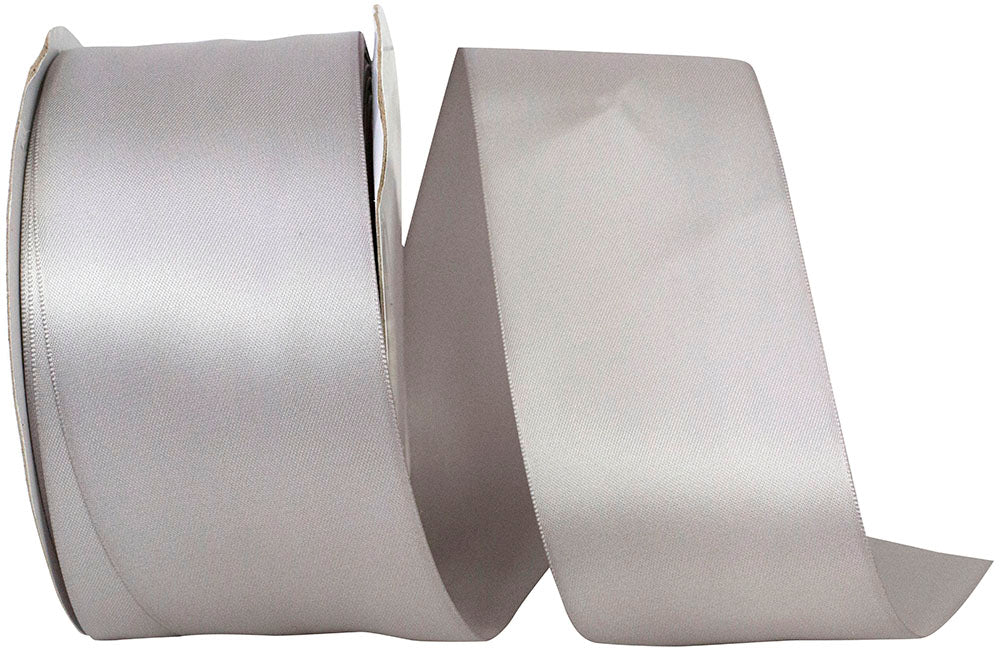 Silver 2-1 2 Inch Double Face Satin Ribbon - Dfs for Wreaths & Bows