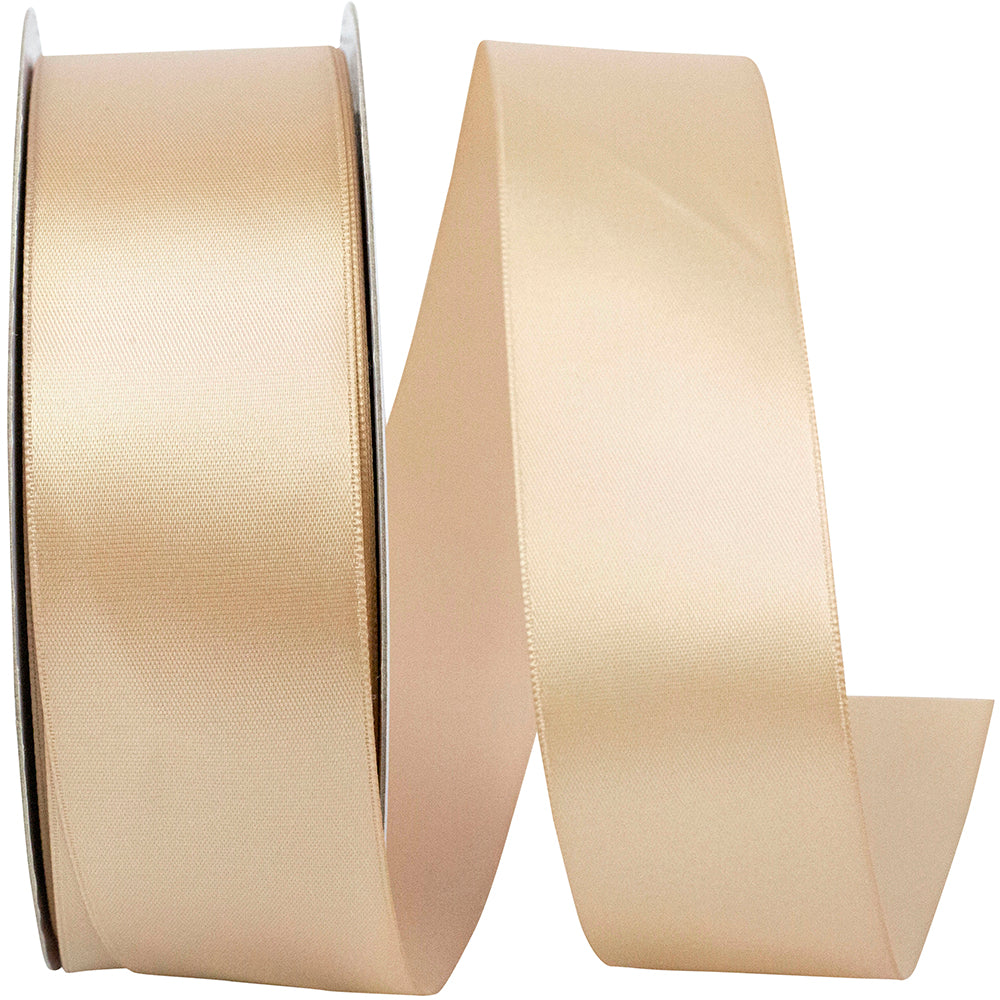 Tan 1-1 2 Inch Double Face Satin Ribbon - Dfs for Wreaths & Bows