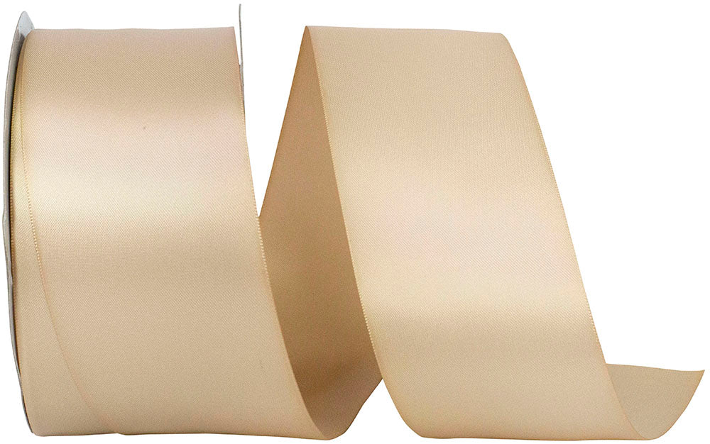 Tan 2-1 2 Inch Double Face Satin Ribbon - Dfs for Wreaths & Bows