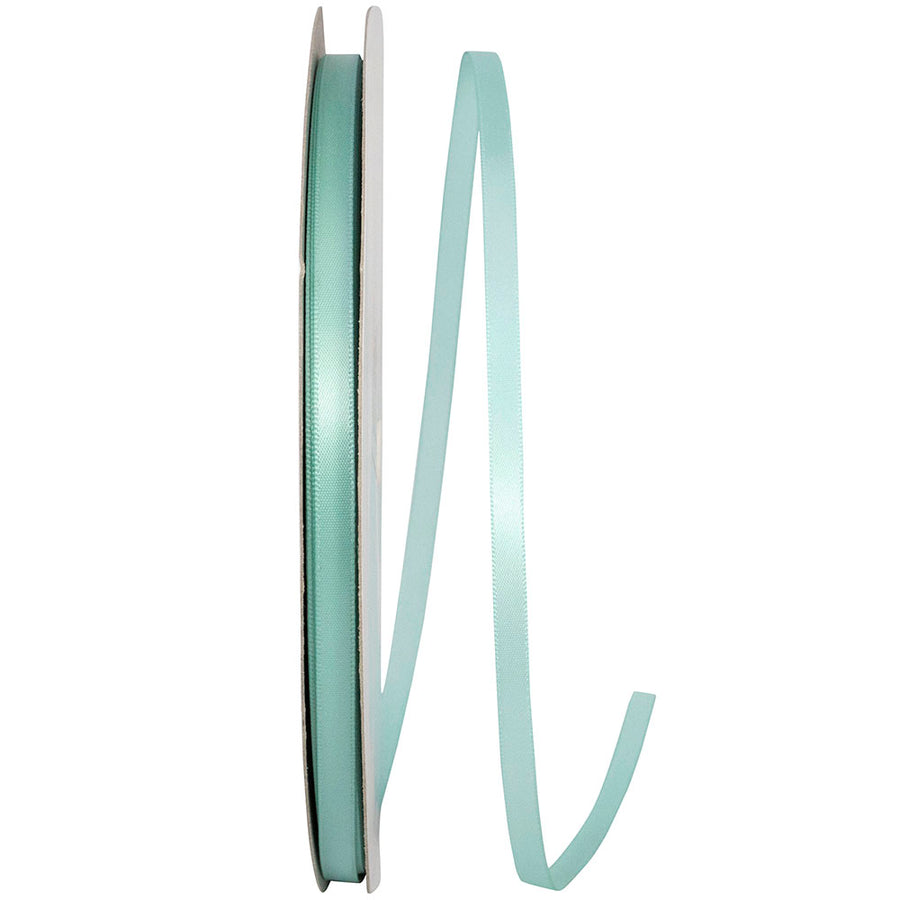 Aqua Double Face Satin Ribbon 1/4 Inch for Wreaths and Bows