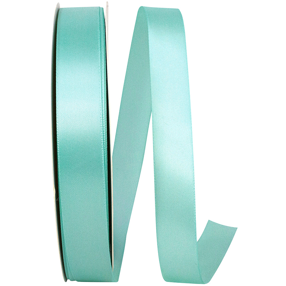 Aqua Double Face Satin Ribbon 7/8 Inch for Wreaths and Bows