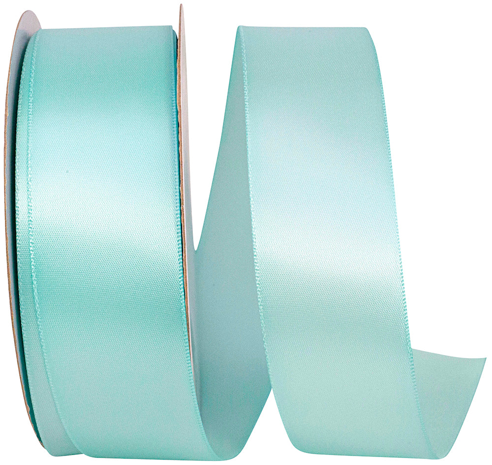 Aqua Double Face Satin Ribbon 1-1/2 Inch for Wreaths