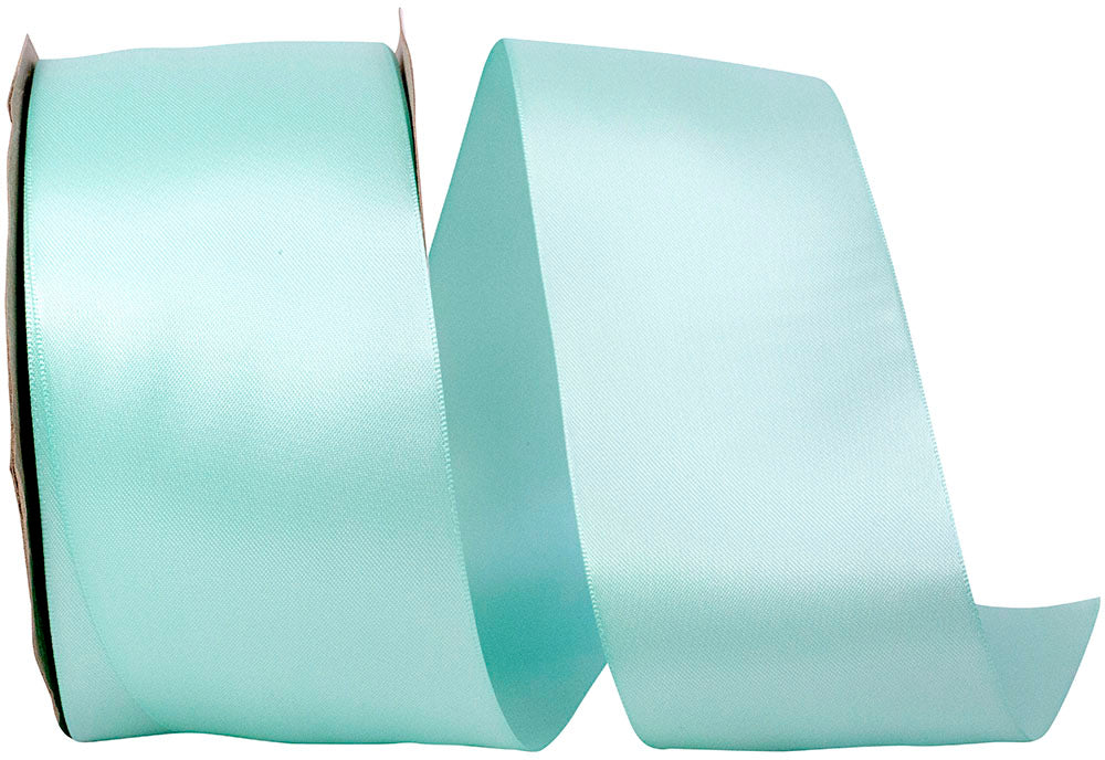 Aqua Double Face Satin Ribbon 2-1/2 Inch for Wreaths