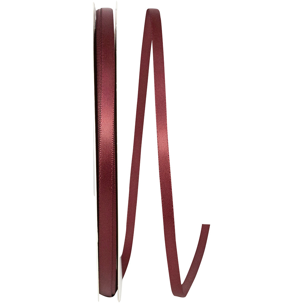 Burgundy Double Face Satin Ribbon 1/4 Inch 100 Yards