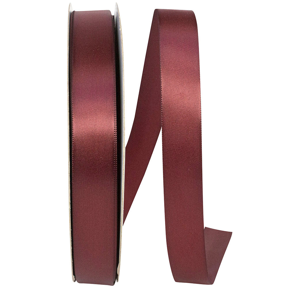 Burgundy Double Face Satin Ribbon 7/8 Inch for Wreaths