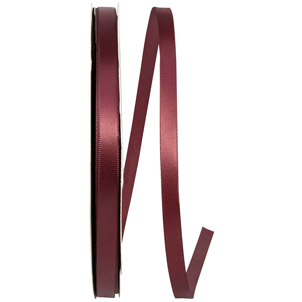 Burgundy Double Face Satin Ribbon 3/8 Inch 100 Yards