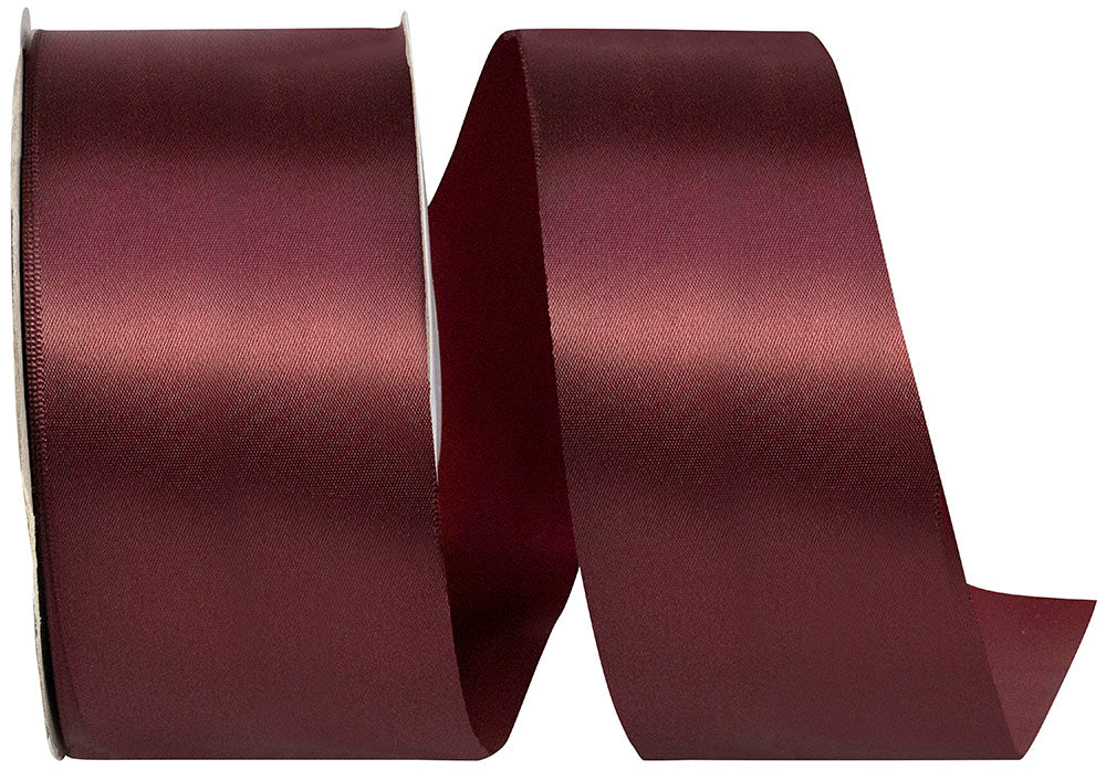 Burgundy Double Face Satin Ribbon 2-1/2 Inch 50 Yards