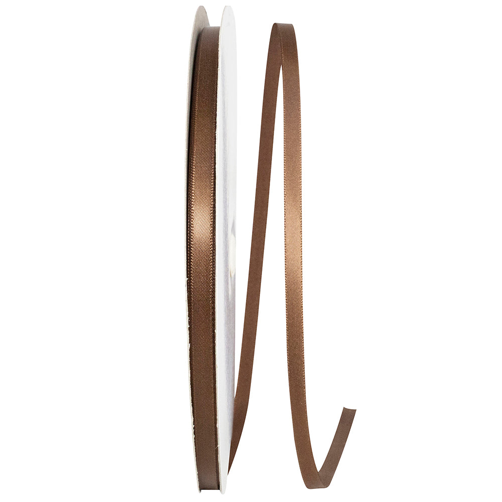 Brown 1 4 Inch Double Face Satin Ribbon - Dfs for Wreaths & Bows