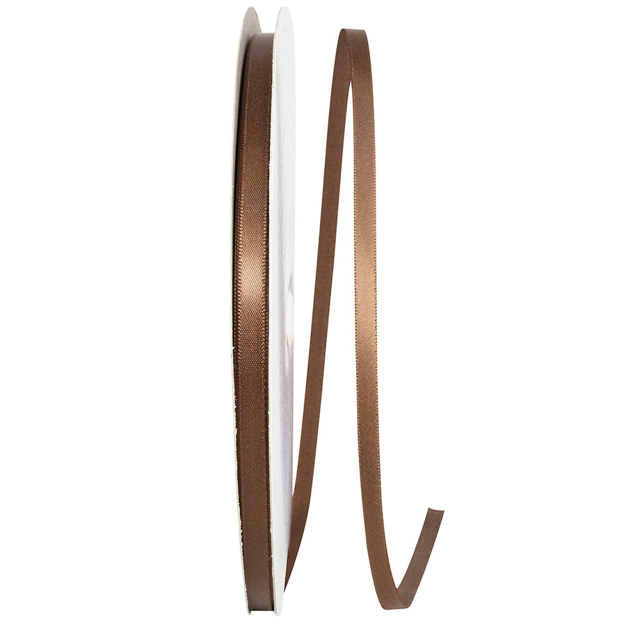 Brown 1 4 Inch Double Face Satin Ribbon - Dfs for Wreaths & Bows