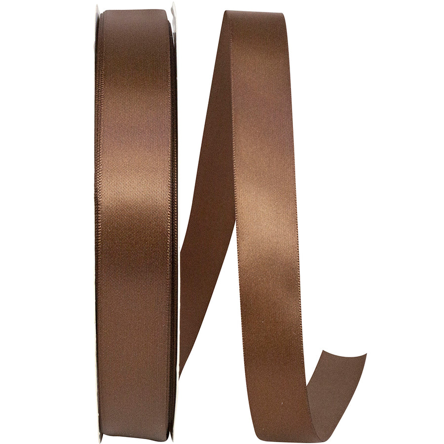 Brown 7 8 Inch Double Face Satin Ribbon - Dfs for Wreaths & Bows