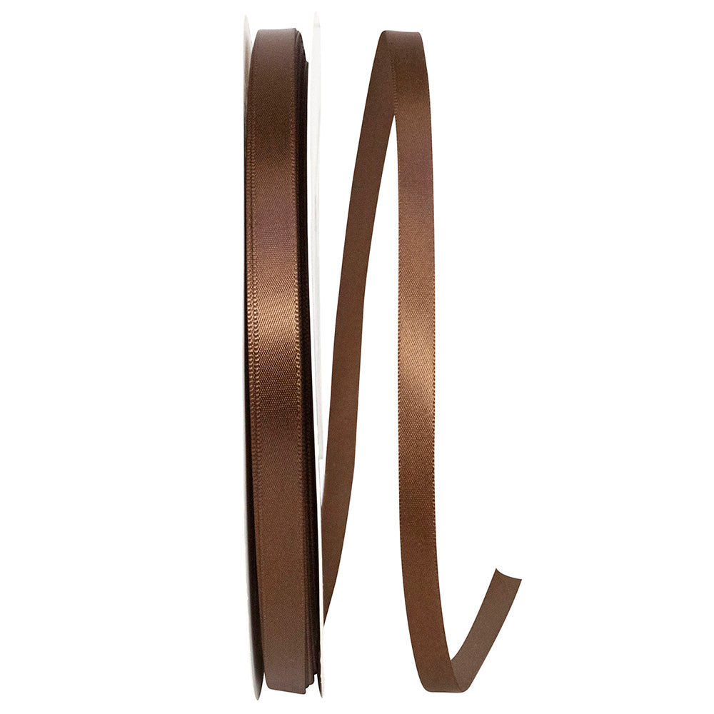 Brown 3 8 Inch Double Face Satin Ribbon - Dfs for Wreaths & Bows