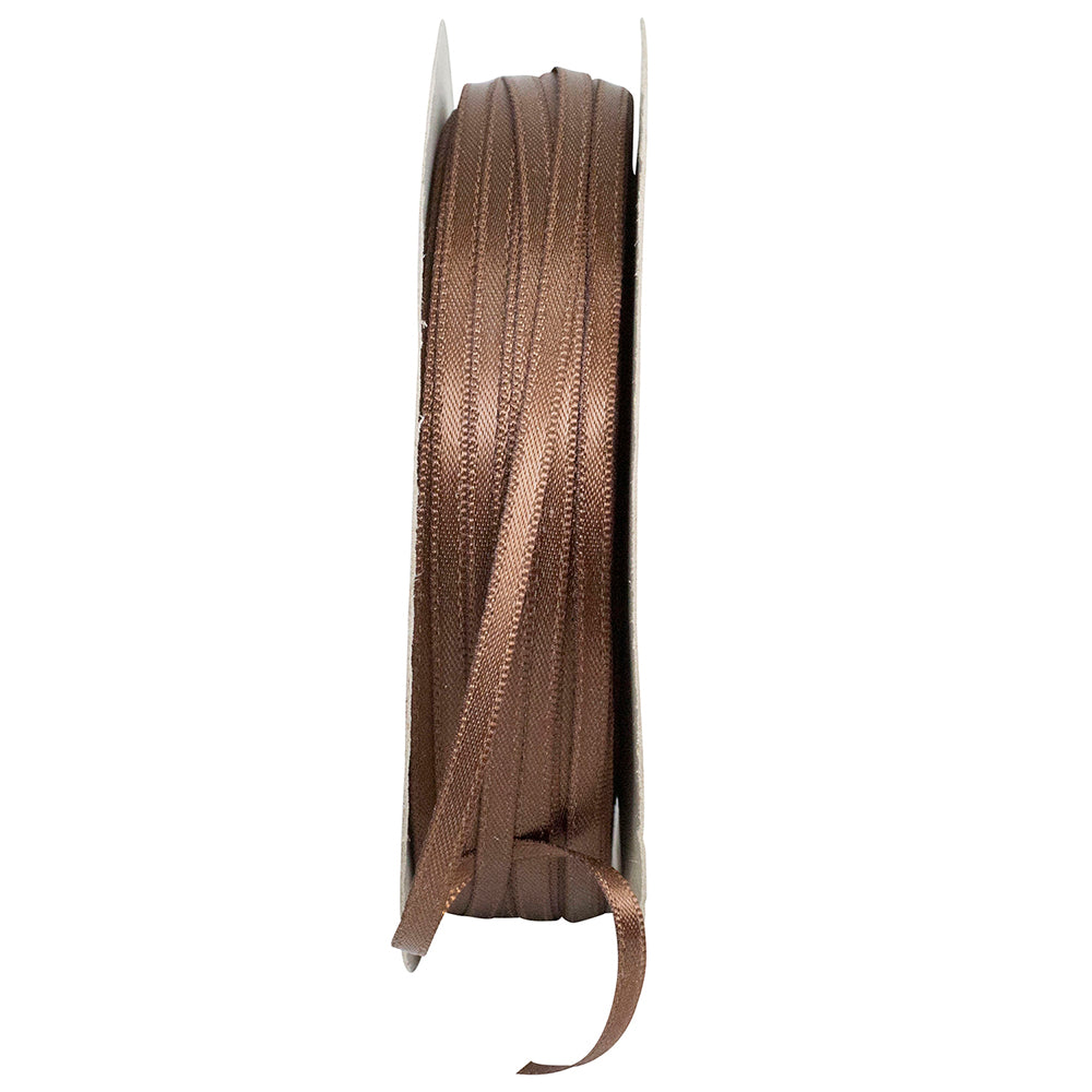 Brown 1 8 Inch Double Face Satin Ribbon - Dfs for Wreaths & Bows