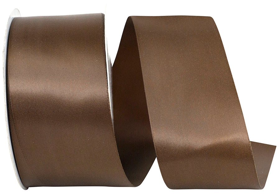 Brown 2-1 2 Inch Double Face Satin Ribbon - Dfs for Wreaths & Bows
