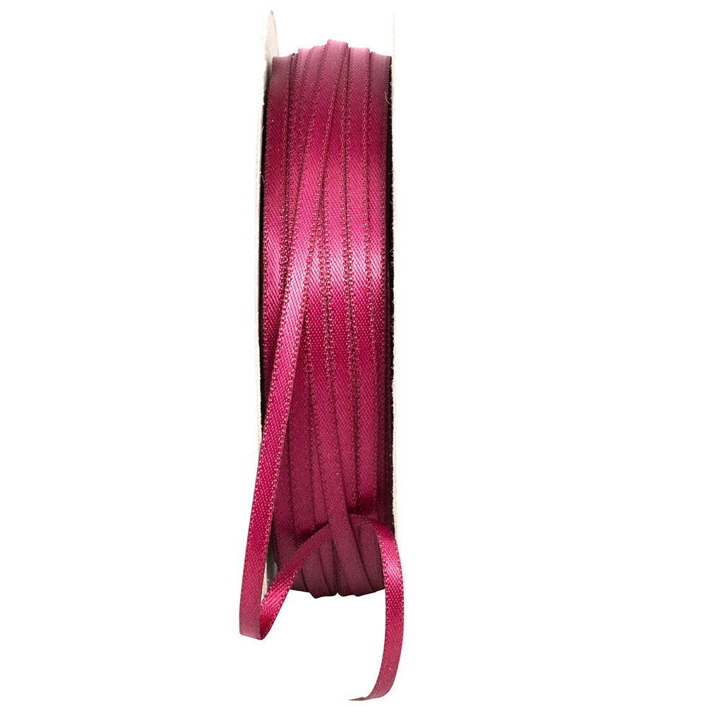 Wine Double Face Satin Ribbon 1/8 Inch for Wreaths and Bows