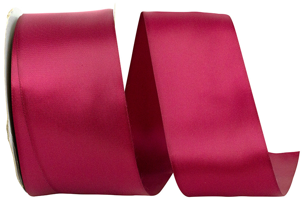 Wine Double Face Satin Ribbon 2-1/2 Inch 50 Yards