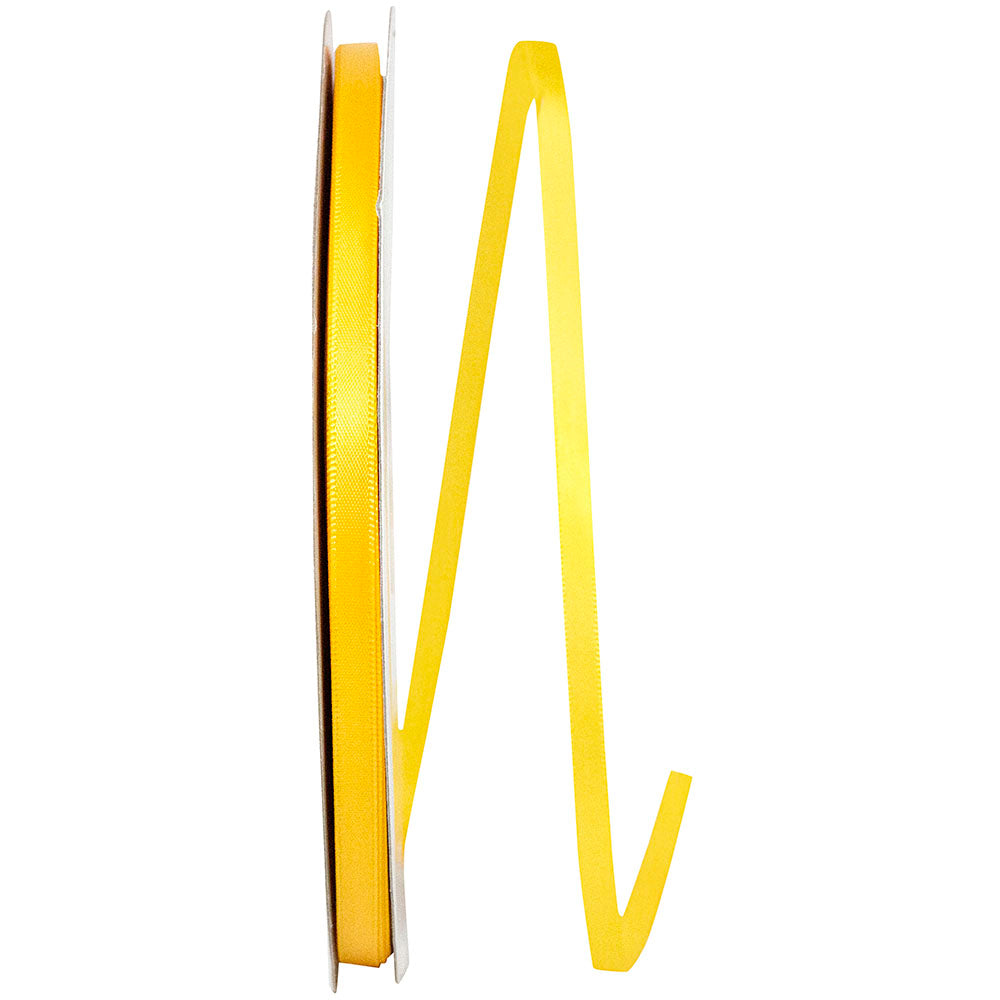 Yellow 1 4 Inch Double Face Satin Ribbon - Dfs for Wreaths & Bows