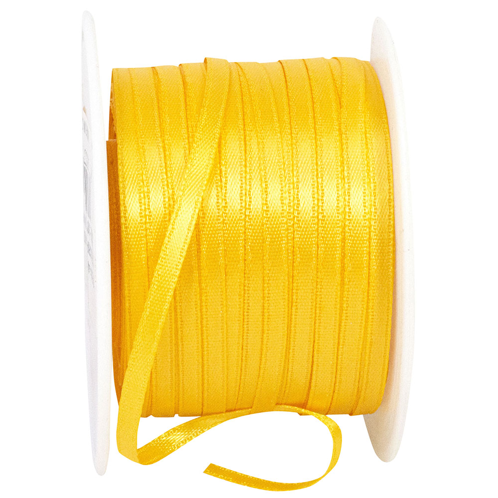 Yellow 1 8 Inch Double Face Satin Ribbon - Dfs for Wreaths & Bows