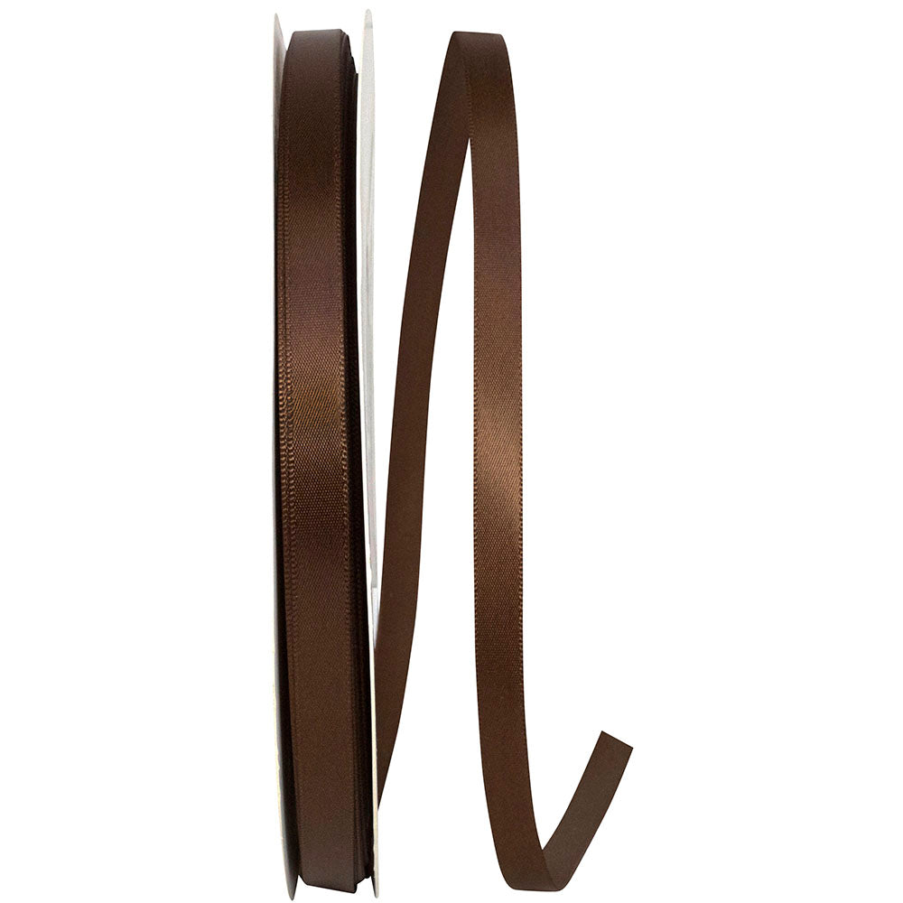 Chocolate 3 8 Inch Double Face Satin Ribbon - Dfs for Wreaths & Bows