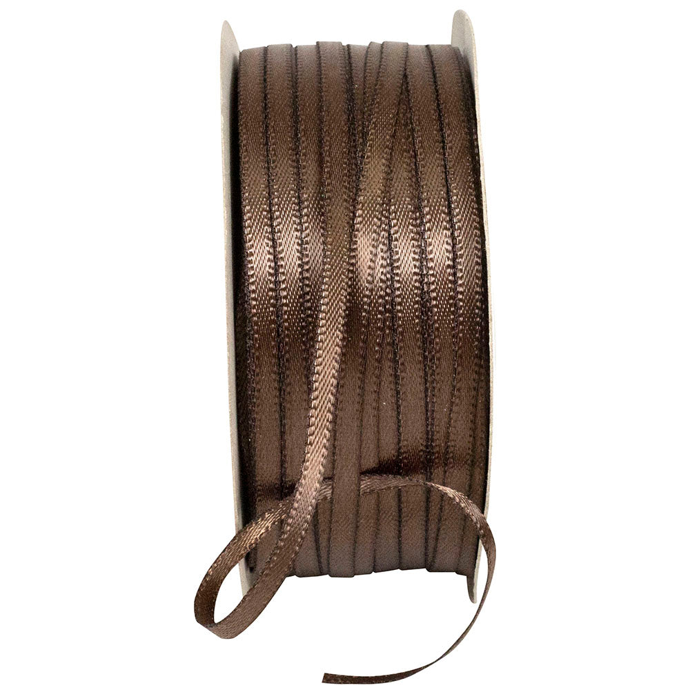 Chocolate 1 8 Inch Double Face Satin Ribbon - Dfs for Wreaths & Bows