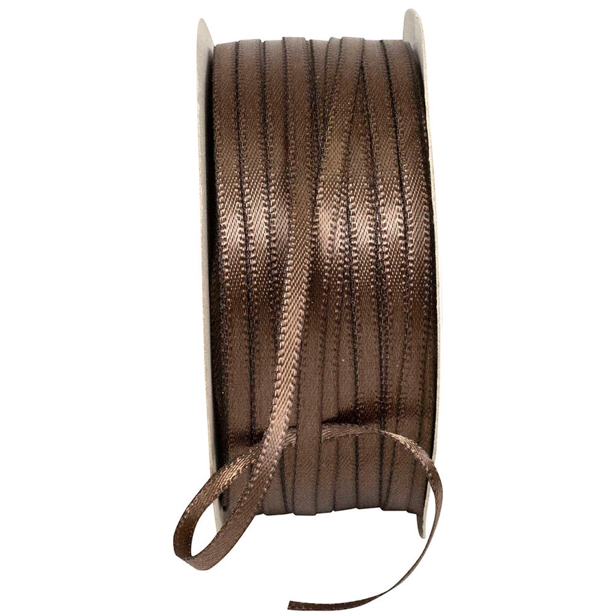 Chocolate 1 8 Inch Double Face Satin Ribbon - Dfs for Wreaths & Bows